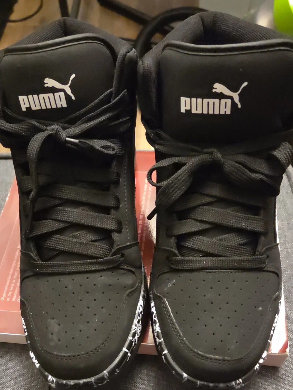 Puma Men’s Black High-Top Sneakers with White Logo